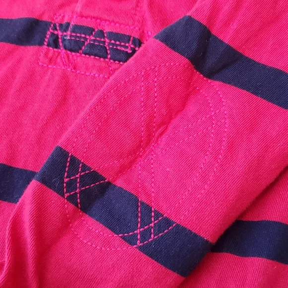 Polo Ralph Lauren Long Sleeve Hooded Pullover Polo Red Black Stripe Youth 6 - Picture 4 of 8